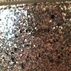 Coach glitter zip card
